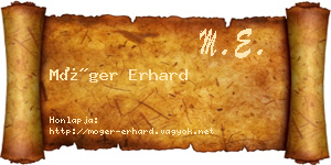 Móger Erhard névjegykártya